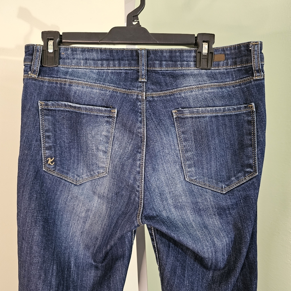 Kut from the Kloth Reese‎ Ankle Straight Leg Jeans Light Distress Dark Wash 6 - Picture 6 of 10